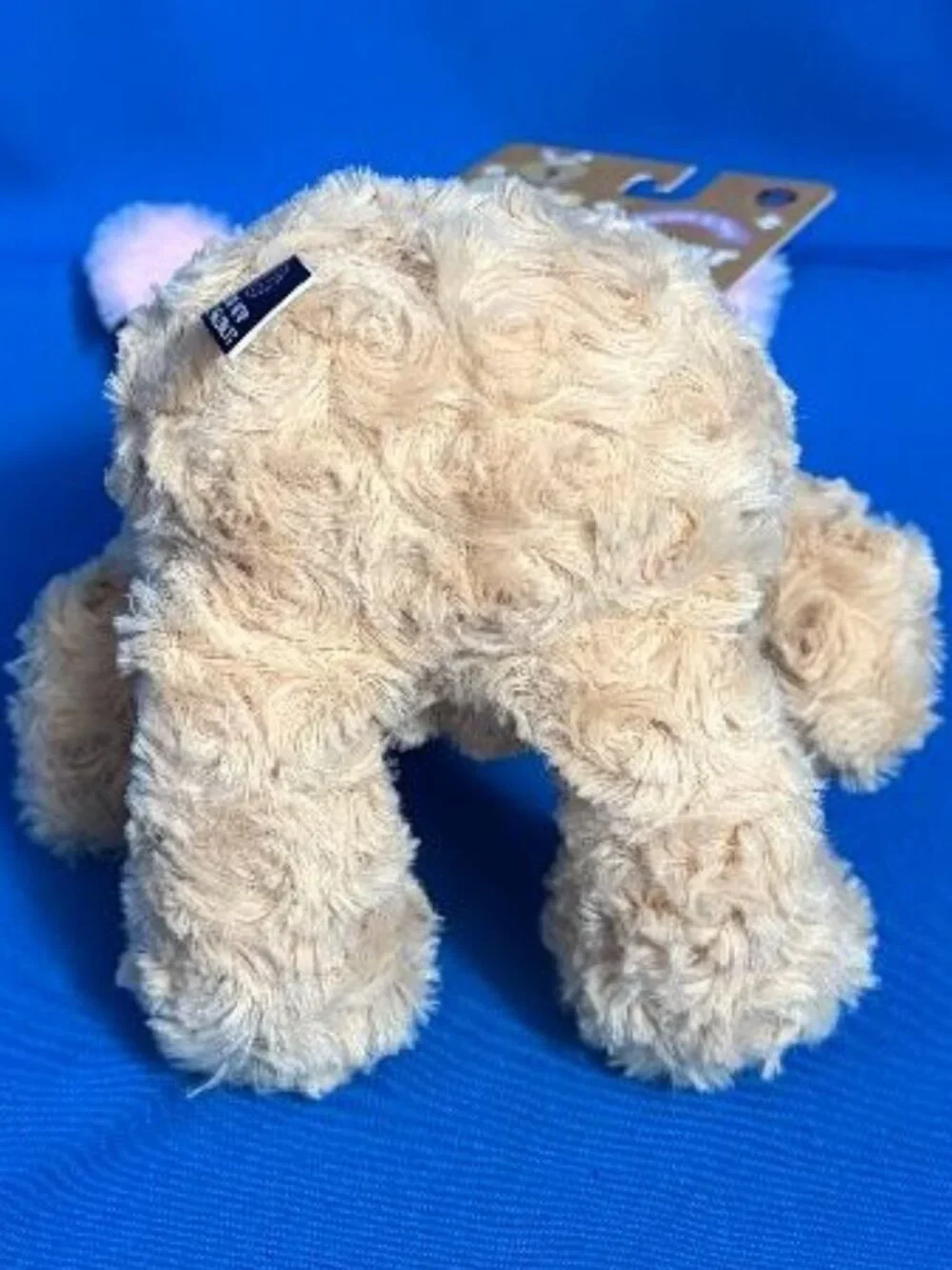 NEW  FUN & ADORABLE SWIRLY BEAR BUDDY DOG TOY WITH CRINKLE BUNNY EARS & SQUEAKER